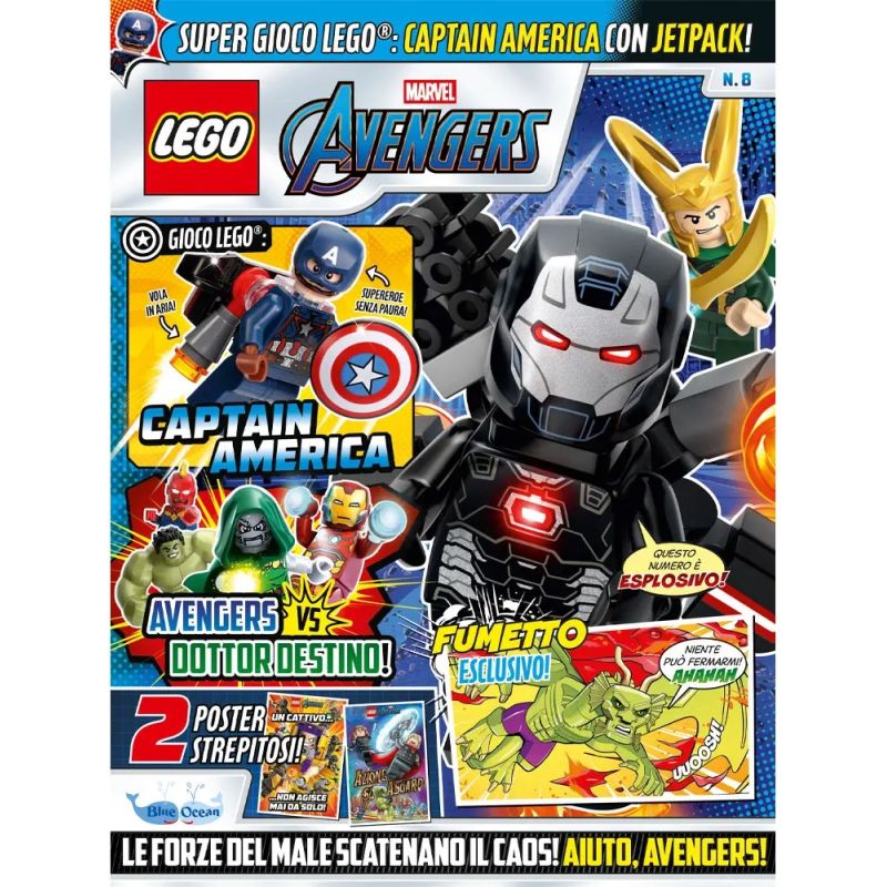 LEGO AVENGERS N. 8 - CAPTAIN AMERICA + JETPACK BLUE OCEAN